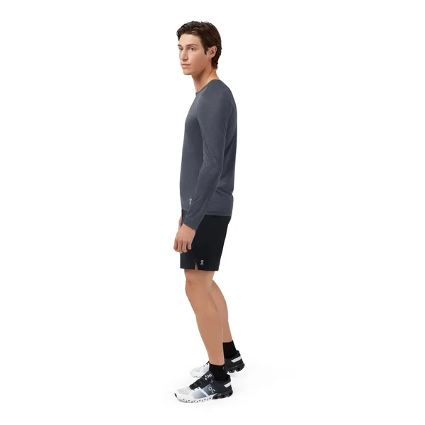 on Running Men's Performance Long-T, Dark, Medium