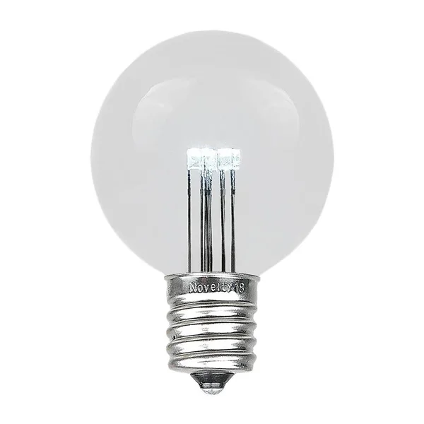 Novelty Lights 25 Pack LED G50 Outdoor Patio Globe Replacement Bulbs, Pure White, E17/c9 Base, 1 Watt