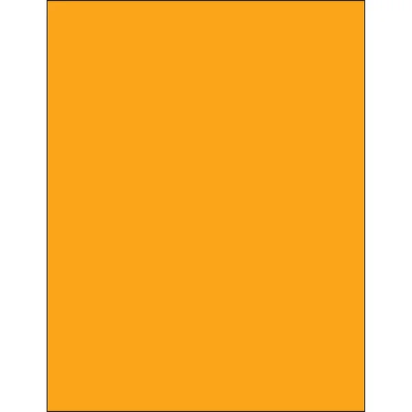 8 1/2x22 x 11x22 Fluorescent Orange Rectangle Laser Labels - 100/Case