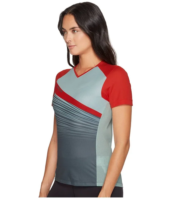 Pearl Izumi Women's Launch Jersey Poppy Red, Mist Green Fracture Xs