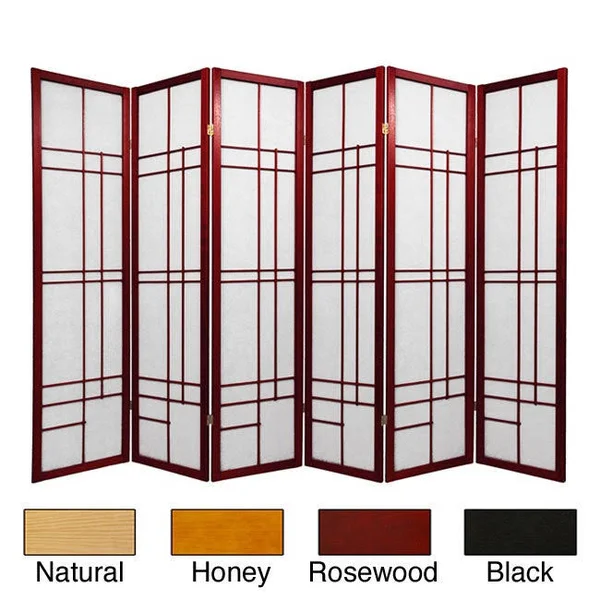 Oriental Furniture 6 ft. Tall Eudes Shoji Screen - 5 Panel - Natural