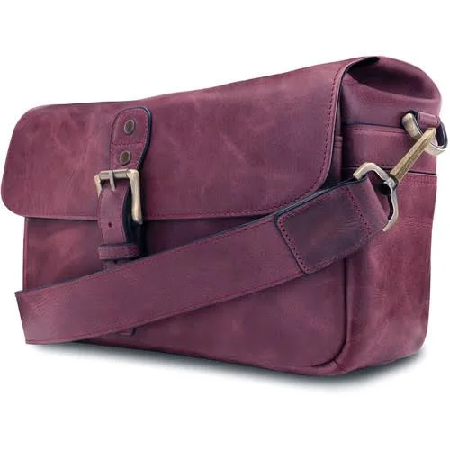MegaGear Torres Top Grain Leather Camera Messenger Bag for Mirrorless, Instant and Dslr Cameras, Maroon