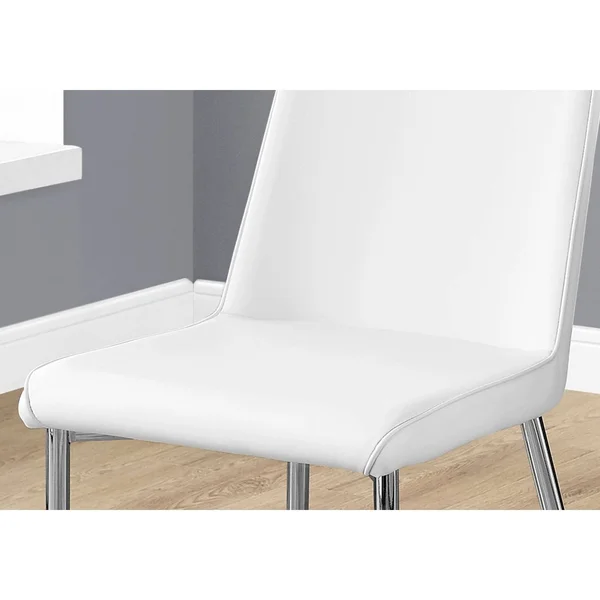 White Leather-Look 2 Piece Dining Chair