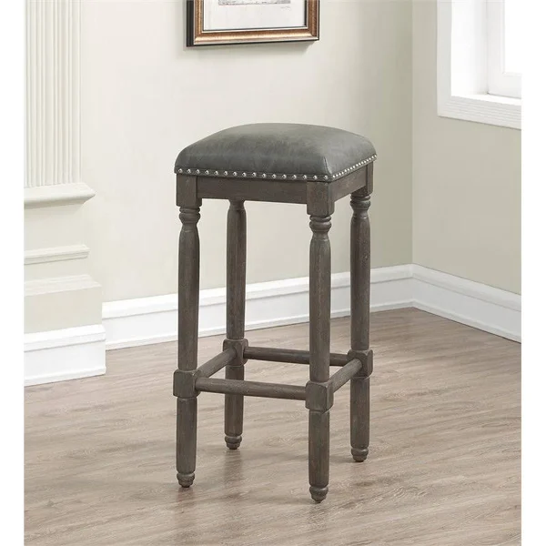 American Woodcrafters Bronson 30x22 Backless Bar Stool in Driftwood Gray