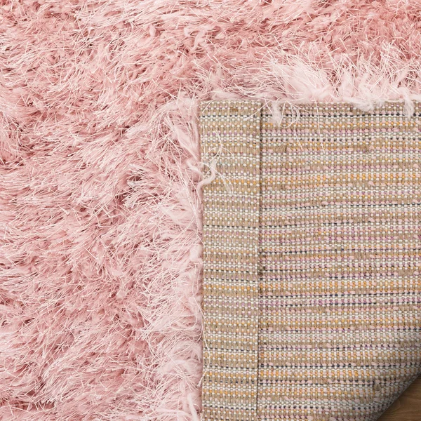 Well Woven Kuki Chie Glam Solid Textured Ultra-Soft Plush Pink 5&3 inch x 7&3 inch Two-Tone Shag Area Rug
