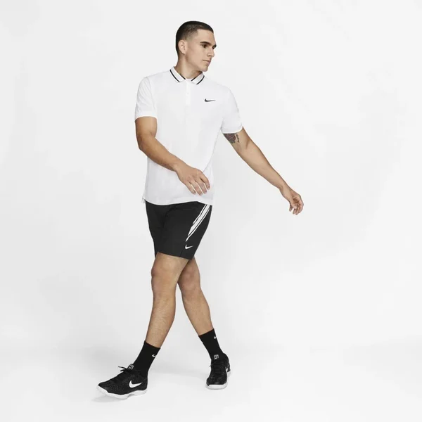Nike NikeCourt Dry Polo Pique White/Black/Black, Men's, Size: XL