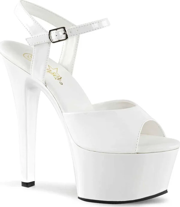 Pleaser - ASPIRE-609 11, White Patent/White