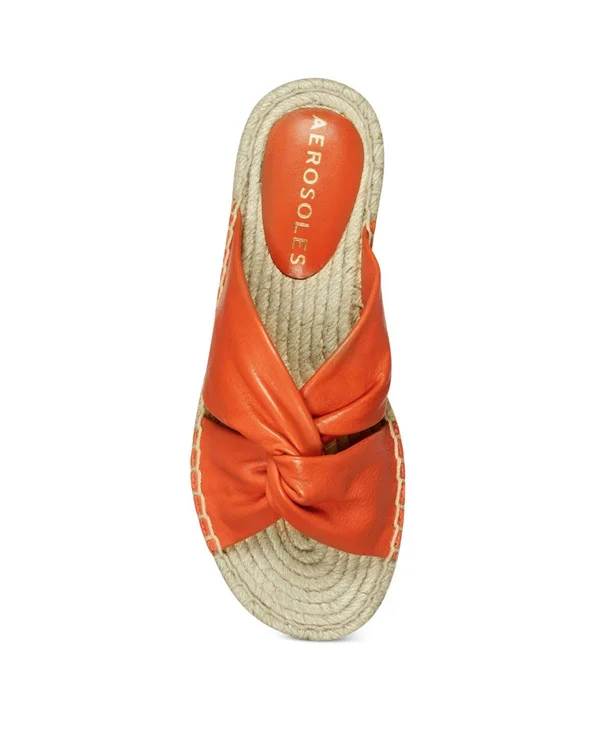 Aerosoles Paramus Women's Leather Slide Sandals, Size: 7.5, Orange