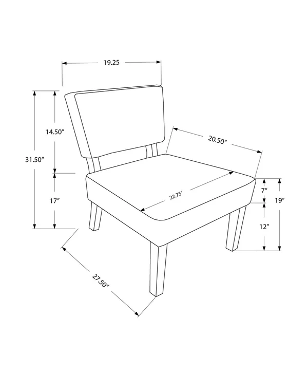27.5x22 x 22.75x22 x 31.5x22 Charcoal, Foam, Solid Wood, Leather-Look - Accent Chair