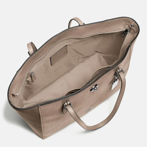 Coach Crossgrain Turnlock Tote - Red Current - Women's