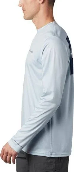 Columbia Men's Terminal Tackle PFG Fish Flag Long Sleeve - Cool Grey/TX Fish, Small