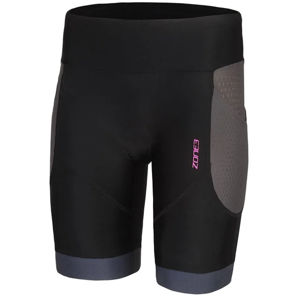 Zone3 Women's AquaFlo Plus Shorts M, Black/Grey/Neon Pink