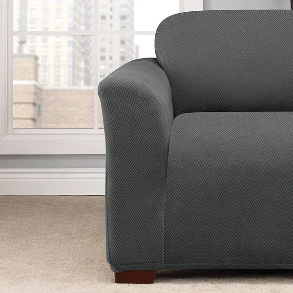 Sure Fit Modern Chevron Chair Slipcover Grey