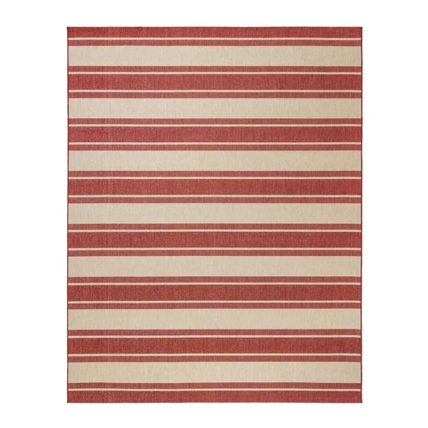 Gertmenian Paseo Castro Grain Indoor/Outdoor Rug, Red, 5x7 ft