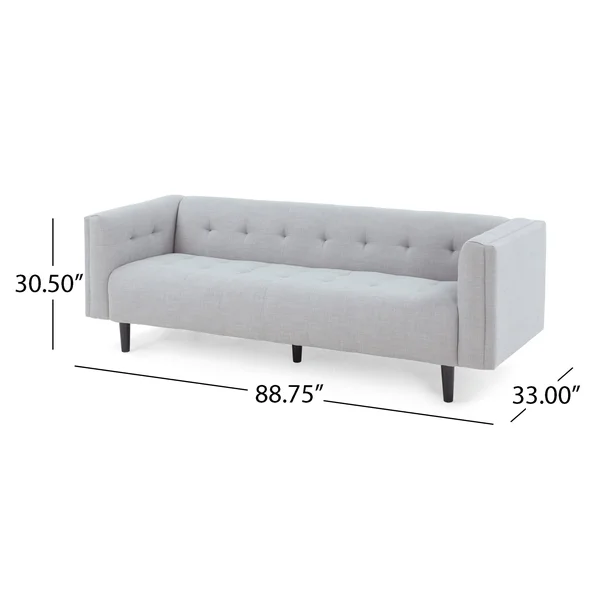 Ludwig Mid Century Modern Upholstered Tufted Sofa Navy - Christopher Knight Home