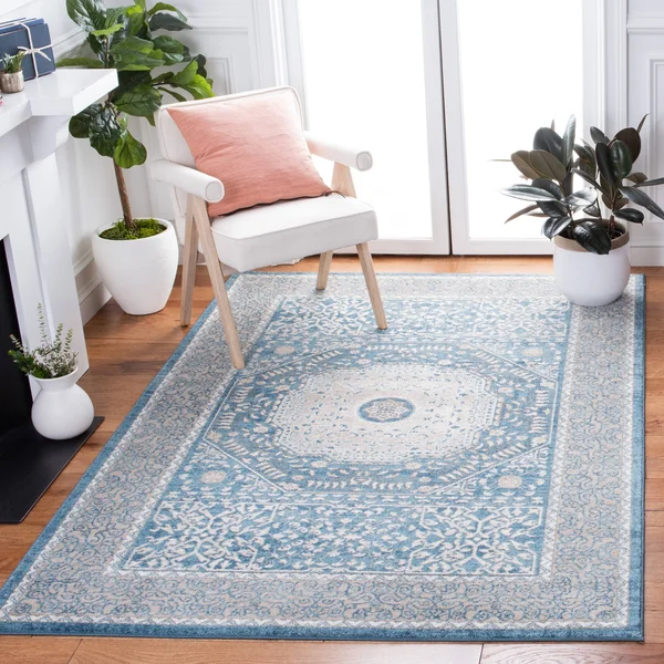 9& x 12& Rectangular Area Rug, Blue, Safavieh
