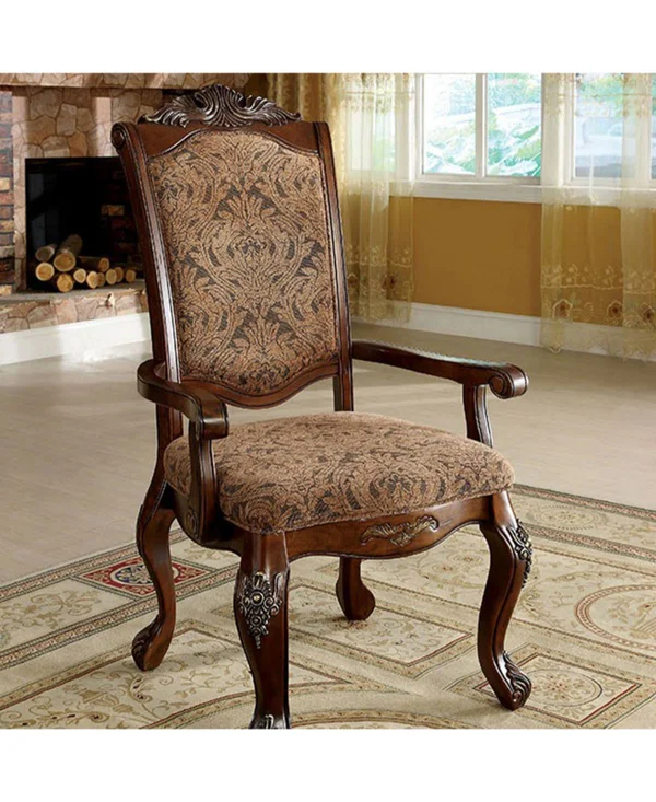 Cromwell Traditional Arm Chair - Antiqued Cherry Finish, Set of Two