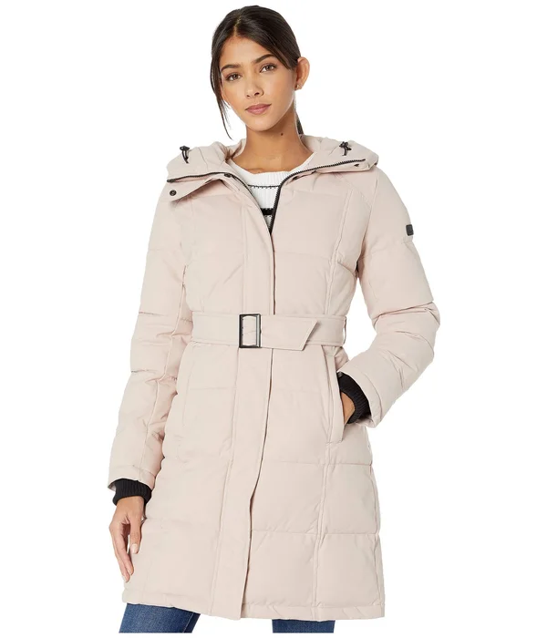 Women's Sam Edelman Pillow Collar Belted Puffer Coat - Pink