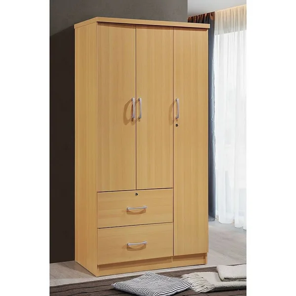 Winston Porter Blankenship 3 Door Armoire, Beech