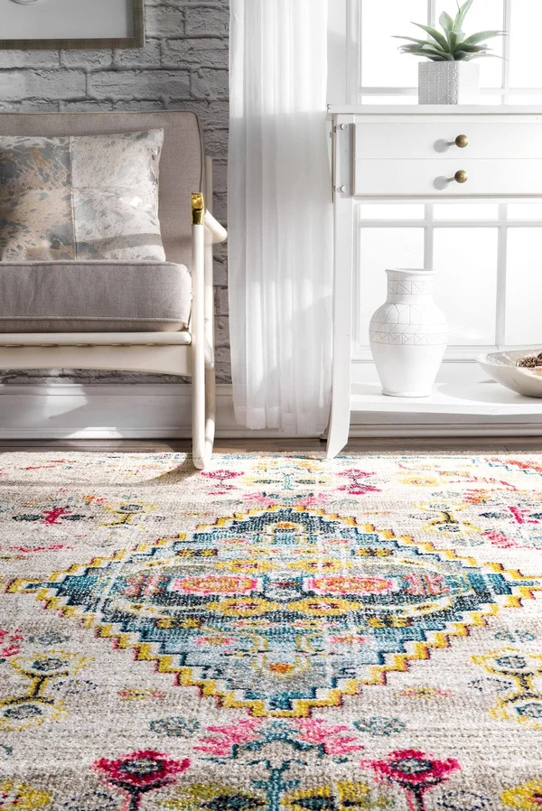 nuLOOM Gabbeh Fading Floral Area Rug - 8& x 10&, Ivory