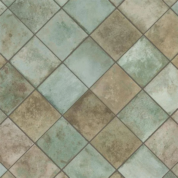 SomerTile FPE13KETS Kings Etna Encaustic Sage Floor and Wall Ceramic Tile - Green