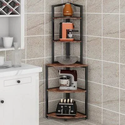 Classen 60.23x22 H x 12x22 W Steel Corner Bookcase Trent Austin Design