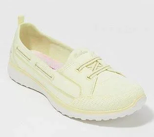 Skechers Microburst Washable Bungee Slip-On Shoes -Topnotch, Size 8-1/2 Wide, Yellow
