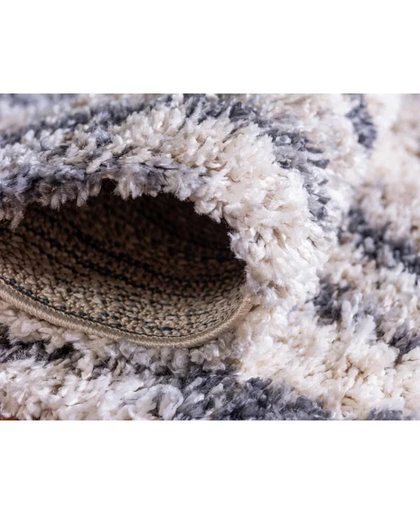 Unique Loom Hygge Shag Valley Gray 4 ft. x 6 ft. Area Rug