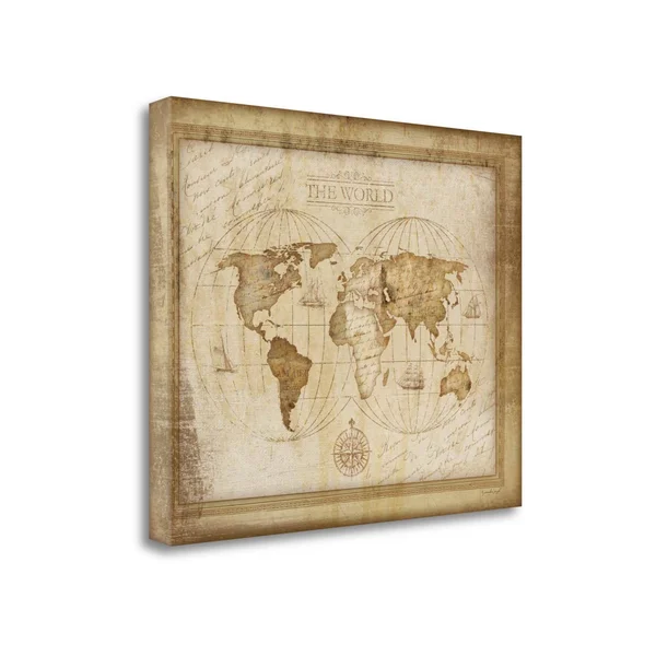 21x22 x 27x22 World Map by Jennifer Pugh Fine Art Giclee Print