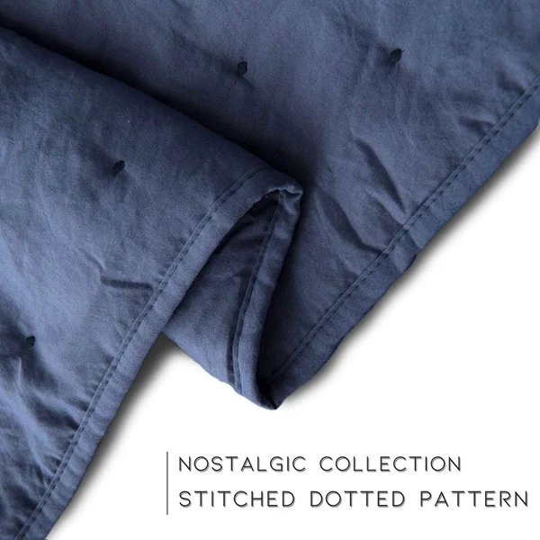 Kasentex Nostalgic Dot Stitch Stone Washed Designer Quilt Set with Pillow Shams Queen - Yellow