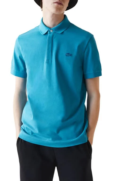 Men's Lacoste Paris Regular Fit Stretch Polo, Size 4 - Blue