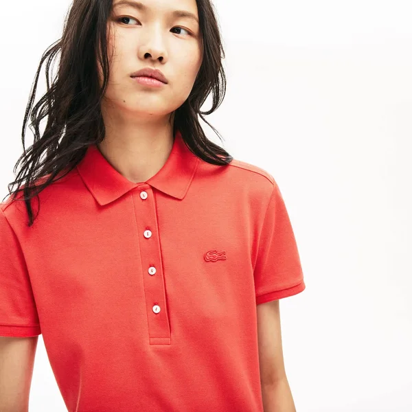 Lacoste Women's Short Sleeve Slim Fit Stretch Pique Polo Dress