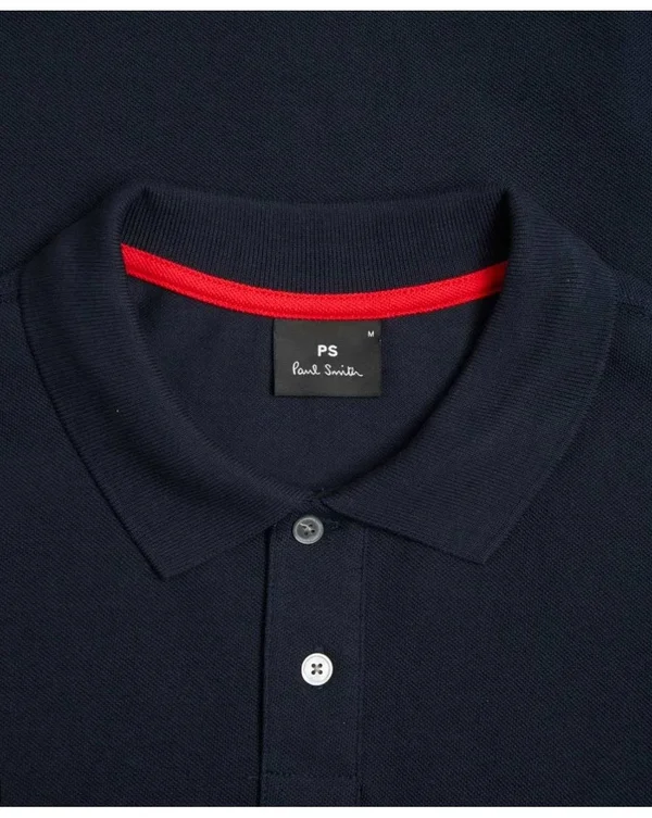 Paul Smith Zebra Logo Long Sleeve Polo Shirt - Navy
