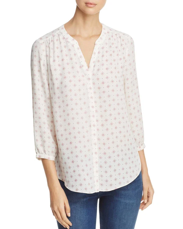 Nydj Women's Pintuck Blouse in Quincy Fresco - Regular, Size: Large, Denim