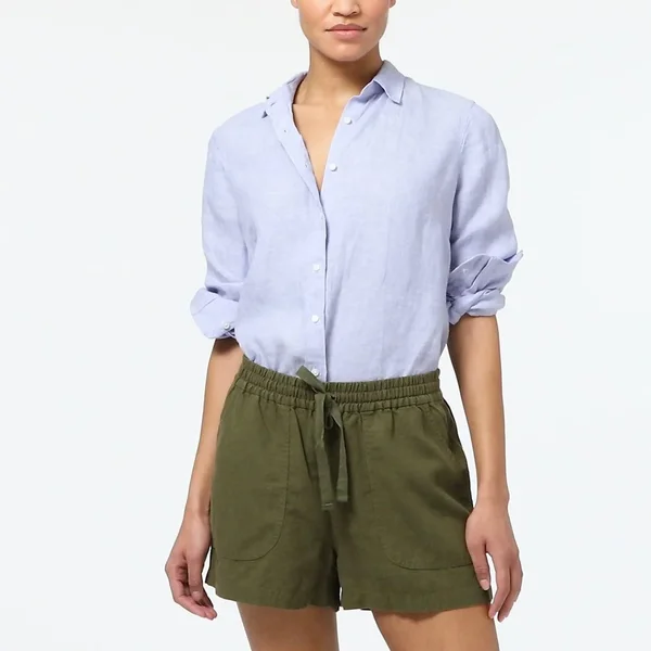 J.Crew Womens Seaside Short in Linen Blend (Size Medium)
