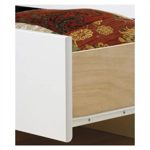 Prepac Monterey White Twin Wood Platform Storage Bed 3 Piece Bedroom