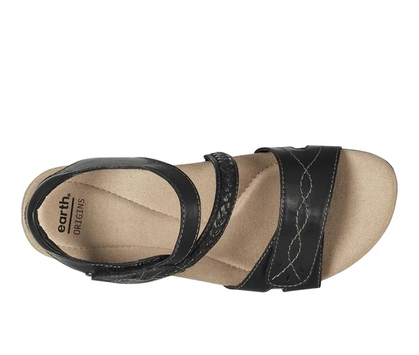 Earth Origins Bria Women's Sandals - Size: 6 Wide, Black