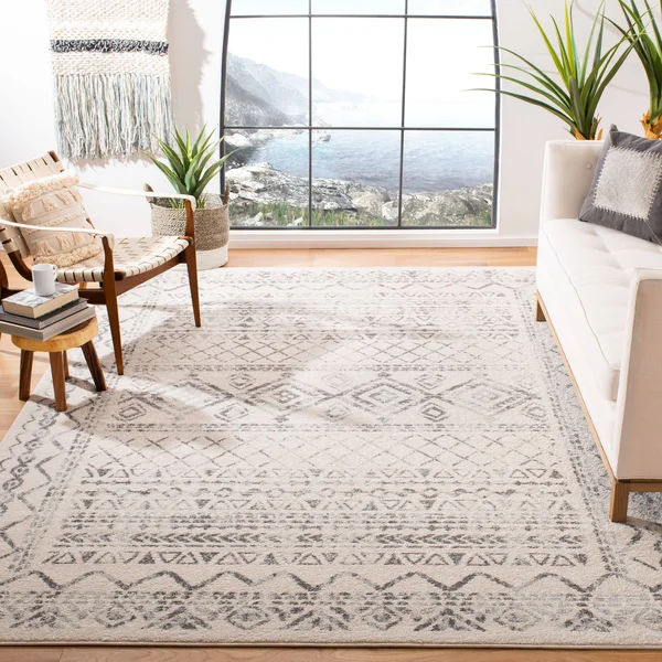 Safavieh Tulum Rug Collection TUL268A - Ivory - Grey - 9& x 12&