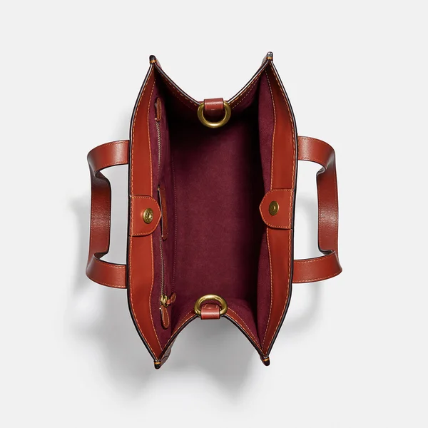 Coach Signature Carriage Coated Canvas Field Tote - Tan Truffle Rust/brass