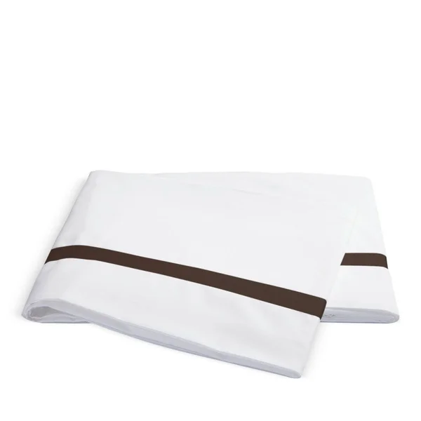 Matouk Lowell Flat Sheet - Full/Queen - Chocolate