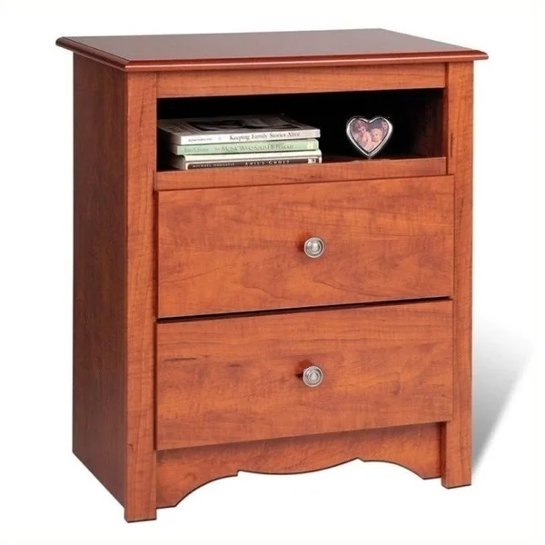 Bowery Hill 2-Drawer Tall Nightstand in Cherry