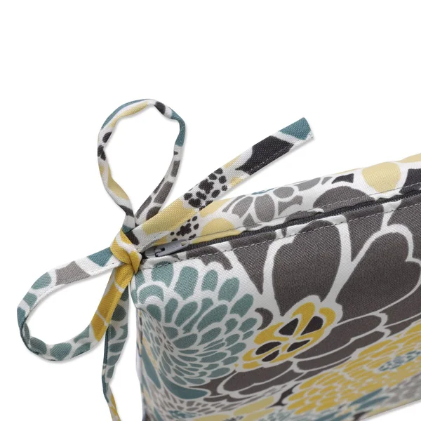 Pillow Perfect Outdoor Full Bloom Squared Corners Seat CUSHION, Set of 2