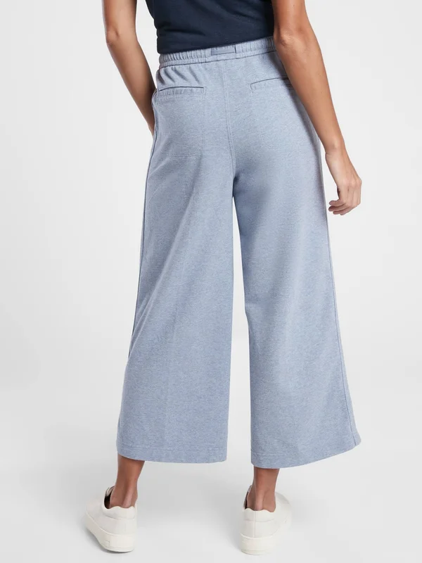 Athleta Women's Farallon Heathered Wide Leg Crop Light Blue Heather Size 0