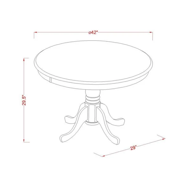East West Furniture 5 PC Small Kitchen Table and Chairs Set-Dining Table and 4 Dinette Chairs