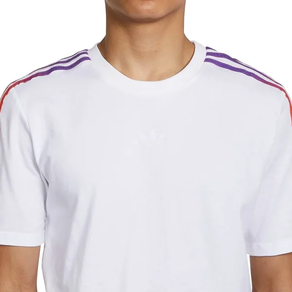 Adidas Originals Sport 3 Stripe T Shirt White
