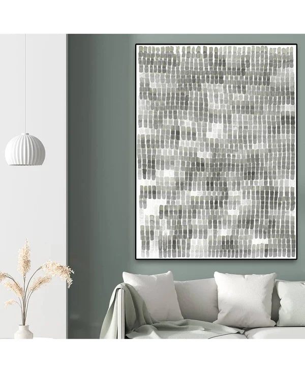 Giant Art Woven Reeds III Oversized Framed Canvas - 40x22 x 60x22 - Multi