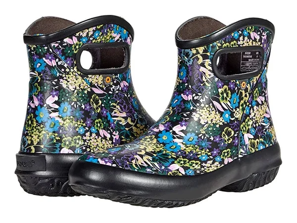 Bogs Patch Ankle Night Garden Women's Shoes Black Multi : 12 B - Medium
