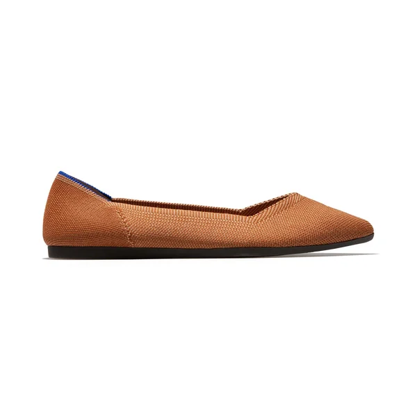 Rothy&s Brown Pointed-Toe Flats, FAWN, Size 13