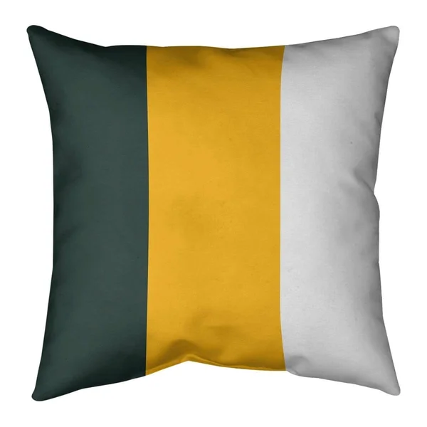 Green Bay Green Bay Football Stripes Pillow (Indoor/Outdoor) - 16 x 16 - Square - Zipper Closure - Large - Polyester - UV Resist