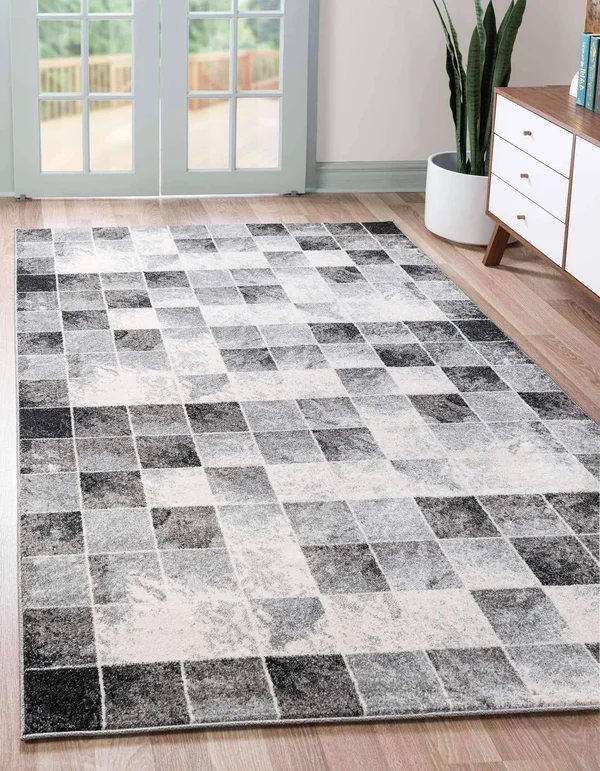 Unique Loom Wildlife Congo Light Gray 9& 0 x 12& 0 Area Rug